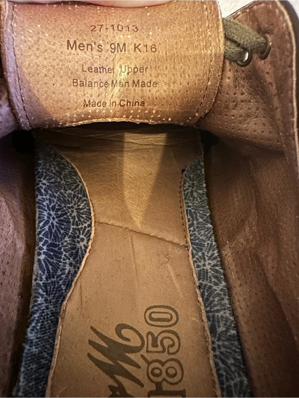 Johnston & Murphy Brown Leather Wingtip Oxfords with Olive Fabric Panels